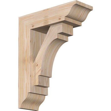 Ekena Millwork Merced Traditional Smooth Bracket w/ Offset Brace, Douglas Fir, 5 1/2"W x 16"D x 20"H BKT0604X16X20MRC01SDF